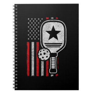 Pickleball Player - American Flag Pickleball - Bil Notizblock