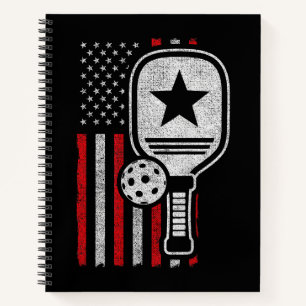Pickleball Player - American Flag Pickleball - Bil Notizblock