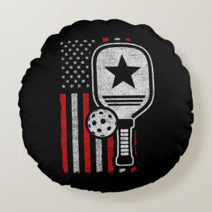 Pickleball Player - American Flag Pickleball - Bil Rundes Kissen