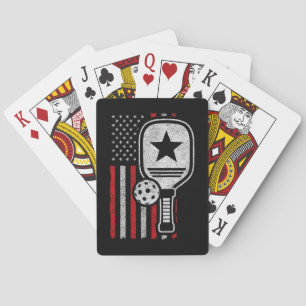 Pickleball Player - American Flag Pickleball - Bil Spielkarten