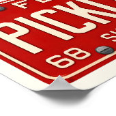 Pickleball Player Art Retro Florida License Plate Poster (Ecke)