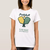 Pickleball Player Club Team Custom Yellow Green T-Shirt (Vorderseite)