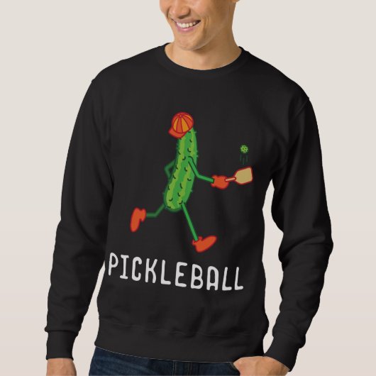 Pickleball Player Coach Vegan Pickle Fruchtsport L Sweatshirt (Vorderseite)