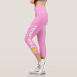 Pickleball Player Custom High Waised Light Pink Capri Leggings<br><div class="desc">Stell dich mit diesen super niedlichen Capri-Leggings auf,  die ein Pickleball und das Wort "PICKLEBALL" Set vor einem hellrosa Hintergrund zeigen. Ändern Sie einfach die Farbe!  Komfortable,  hochwertige Leggings - perfekt für den Pickleball-Spieler in Ihrem Leben.</div>