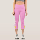 Pickleball Player Custom High Waised Light Pink Capri Leggings (Vorderseite)