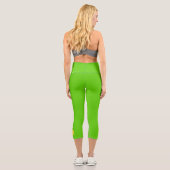 Pickleball Player Custom High Waisted Nebel Green Capri Leggings (Rückseite)