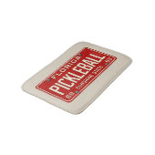 Pickleball Player Fan Retro Florida License Plate Badematte (Schrägansicht)
