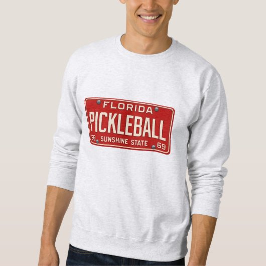 Pickleball Player Fan Retro Florida License Plate Sweatshirt (Vorderseite)