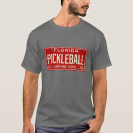 Pickleball Player Fan Retro Florida License Plate T-Shirt