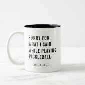 Pickleball Player Gag Personalisiert Zweifarbige Tasse (Links)