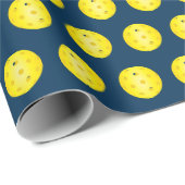 Pickleball Player Gelber Pickle Ball Gemustert Geschenkpapier (Rolleneckpunkt)