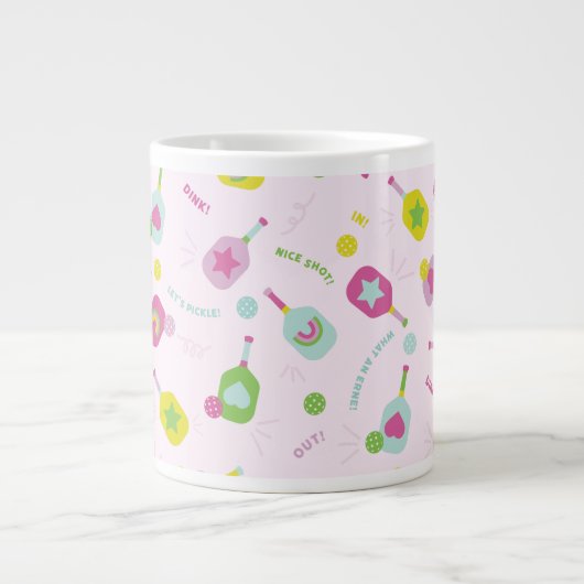 Pickleball-Player-Geschenk für ihre rosa Spezial-T Jumbo-Tasse (Vorderseite)