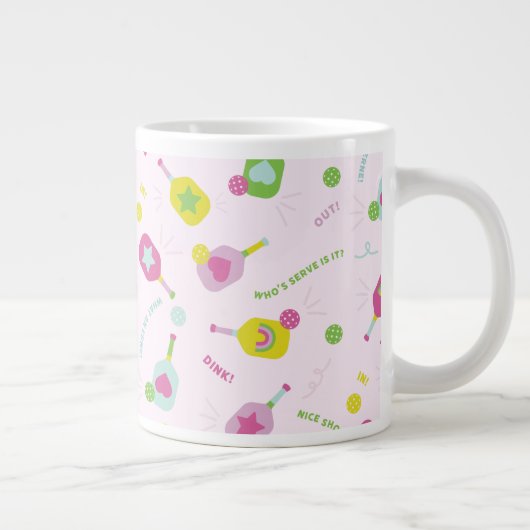 Pickleball-Player-Geschenk für ihre rosa Spezial-T Jumbo-Tasse (Rechts)