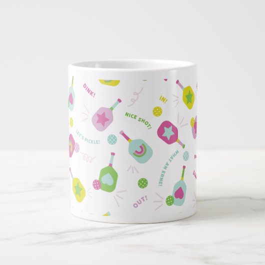 Pickleball-Player-Geschenk für ihre rosa Spezial-T Jumbo-Tasse (Vorderseite)