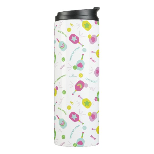 Pickleball-Player-Geschenk für ihre rosa Spezial-T Thermosbecher (Nach links gedreht)