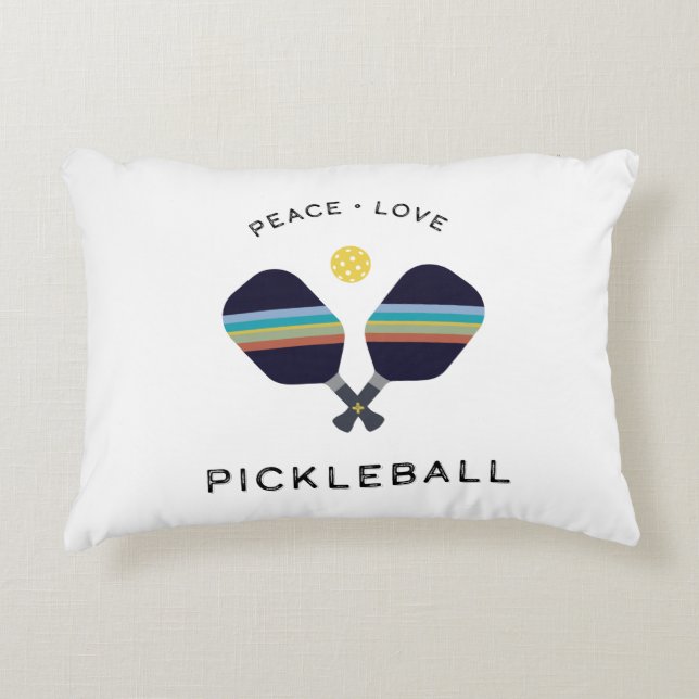Pickleball Player Gift Peace Liebe und Pickleball Dekokissen (Vorderseite)