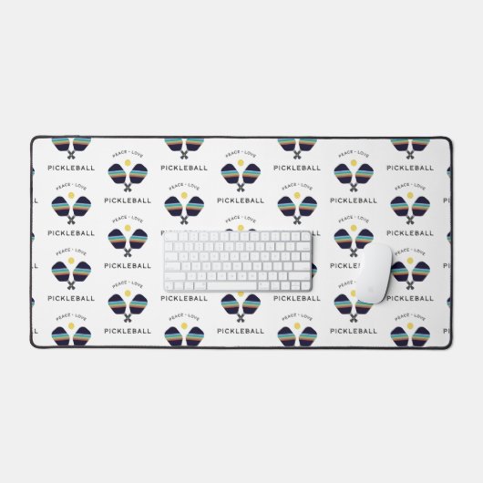 Pickleball Player Gift Peace Liebe und Pickleball Schreibtischunterlage (Tastatur & Maus)