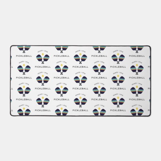 Pickleball Player Gift Peace Liebe und Pickleball Schreibtischunterlage (Vorderseite)