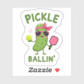 Pickleball Player Gift - "Pickle Ballin" Aufkleber (Blatt)