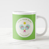 Pickleball Player Gift Rainbow Paddles Custom Team Jumbo-Tasse (Rechts)
