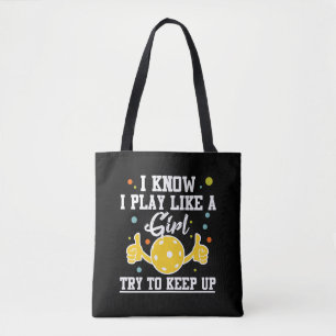 Pickleball Player Girl Sport Athlete Spaß Tasche