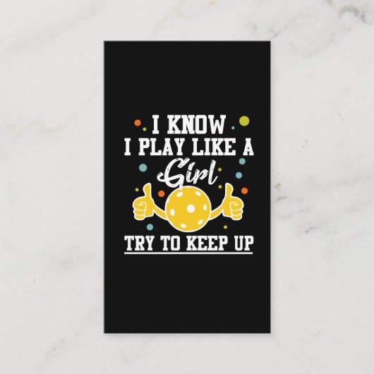 Pickleball Player Girl Sport Athlete Spaß Visitenkarte (Vorderseite)