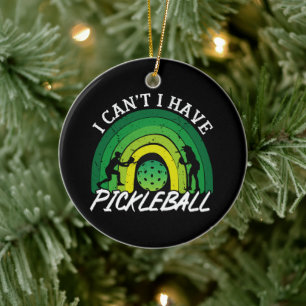 Pickleball Player I Kann ich Pickleball Rainbow ni Keramik Ornament