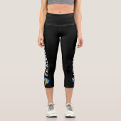 Pickleball Player Modern Personalisiert Capri Leggings (Vorderseite)