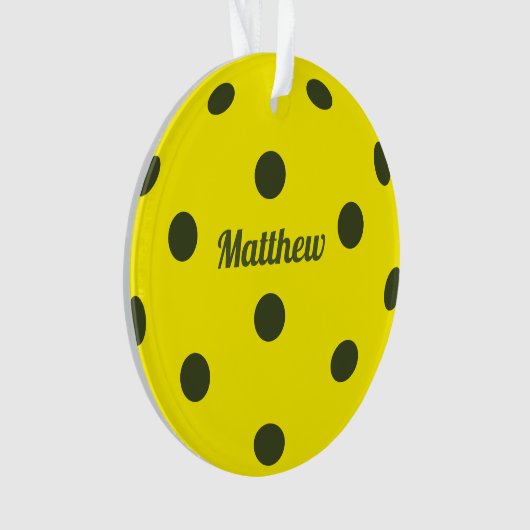 Pickleball Player Monogram Name Ornament (Vorderseite)