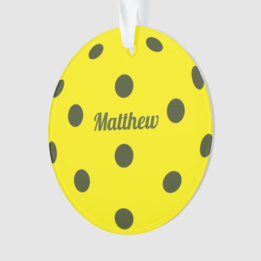 Pickleball Player Monogram Name Ornament (Vorderseite)