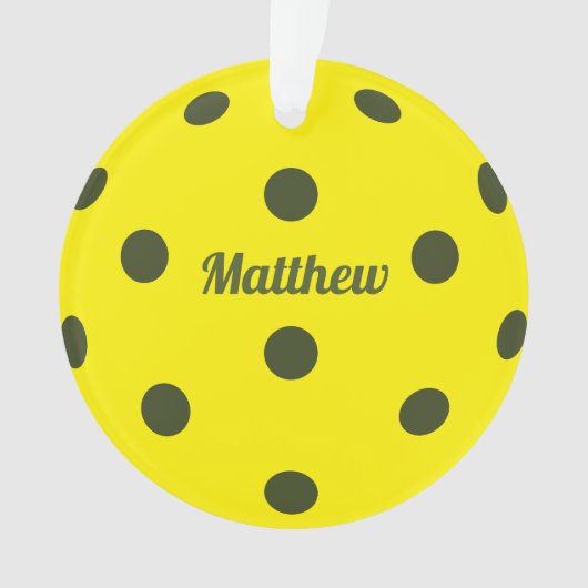 Pickleball Player Monogram Name Ornament (Vorderseite)