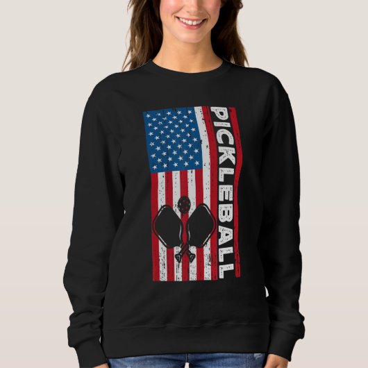 Pickleball Player Paddle Men Paddleball USA Amerik Sweatshirt (Vorderseite)