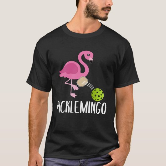 Pickleball Player Paddleball  Picklemingo Pink Fla T-Shirt (Vorderseite)