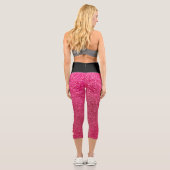 Pickleball Player Personalisiert Black Pink Glitze Capri Leggings (Rückseite)