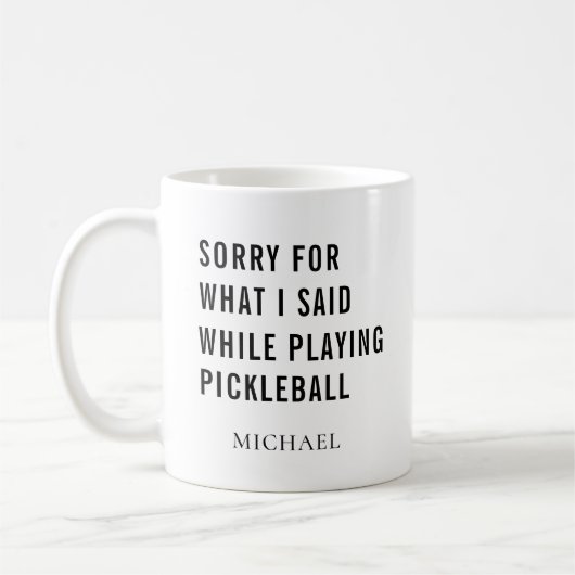 Pickleball Player Personalisiert Coffee Tasse (Links)