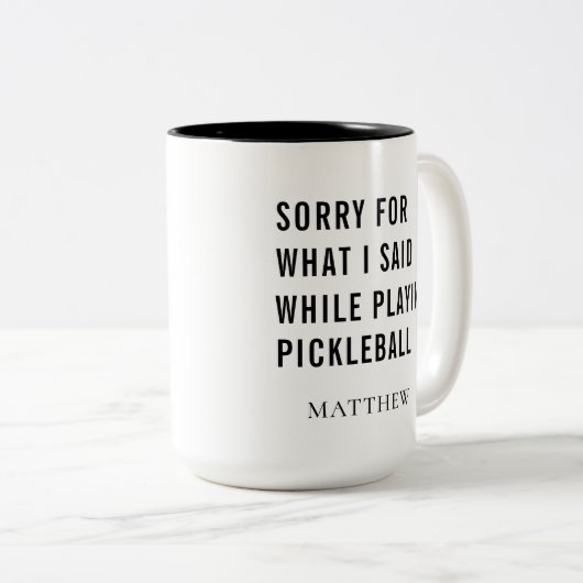Pickleball Player Personalisiert Gag Zweifarbige Tasse (VorderseiteRechts)