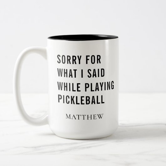 Pickleball Player Personalisiert Gag Zweifarbige Tasse (Links)