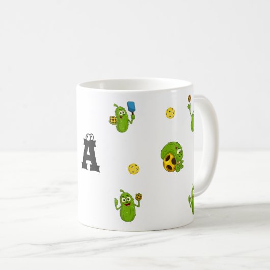 Pickleball Player Personalisiert Name Funny Kaffeetasse (VorderseiteRechts)