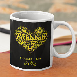 Pickleball Player Personalisiert Name Word Art Kaffeetasse