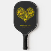 Pickleball Player Personalisiert Name Word Art Pickleball Schläger (Rückseite)