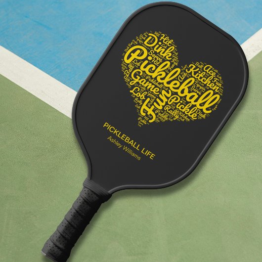 Pickleball Player Personalisiert Name Word Art Pickleball Schläger