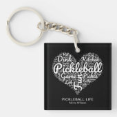 Pickleball Player Personalisiert Name Word Art Schlüsselanhänger (Vorderseite)