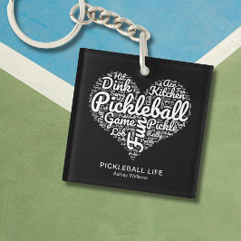 Pickleball Player Personalisiert Name Word Art Schlüsselanhänger