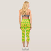 Pickleball Player Pickleball Muster Bright Green Capri Leggings (Rückseite)