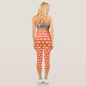 Pickleball Player Pickleball Muster hell rosa Capri Leggings (Rückseite)