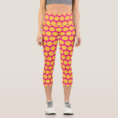 Pickleball Player Pickleball Muster hell rosa Capri Leggings (Vorderseite)