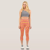 Pickleball Player Pickleball Muster hell rosa Capri Leggings (Vorderseite)