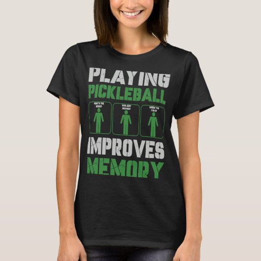Pickleball Player Playing Pickleball Improves Memo T-Shirt (Vorderseite)