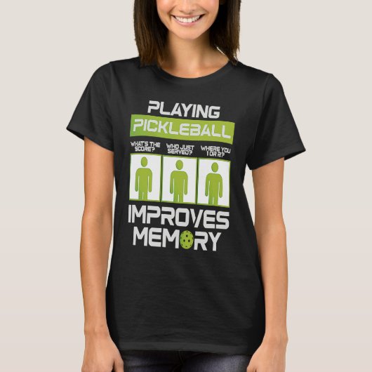 Pickleball Player Playing Pickleball Improves Memo T-Shirt (Vorderseite)