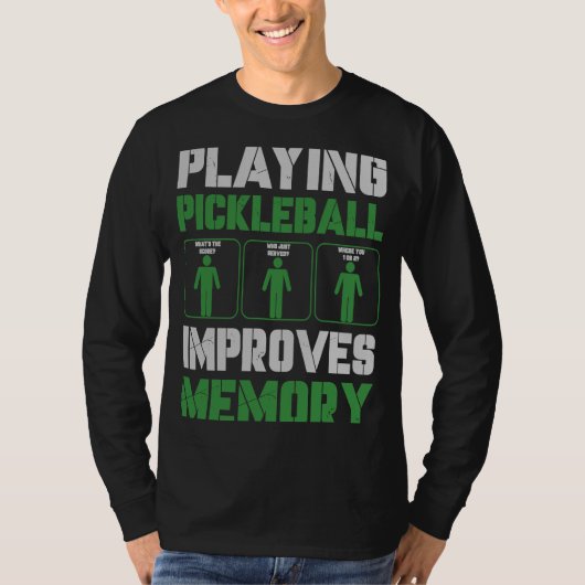 Pickleball Player Playing Pickleball Improves Memo T-Shirt (Vorderseite)